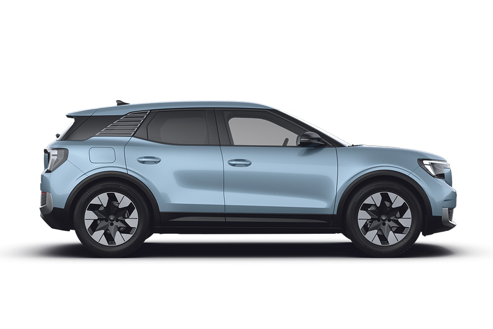 Blue Ford Explorer, part of the Ford SUV range.