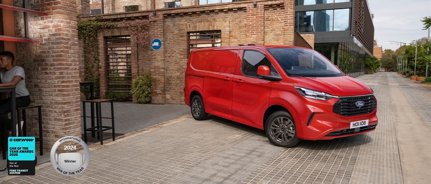 Red Ford Transit Custom